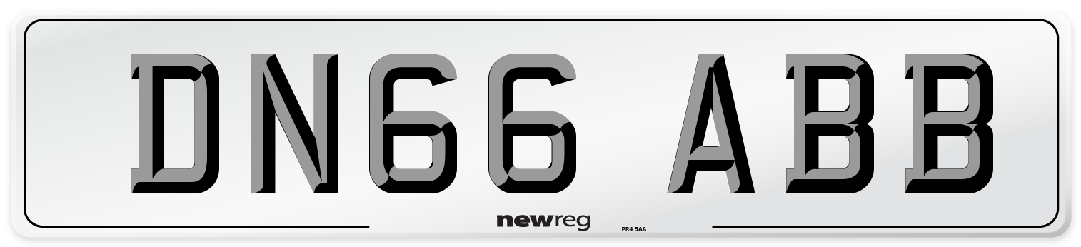DN66 ABB Number Plate from New Reg